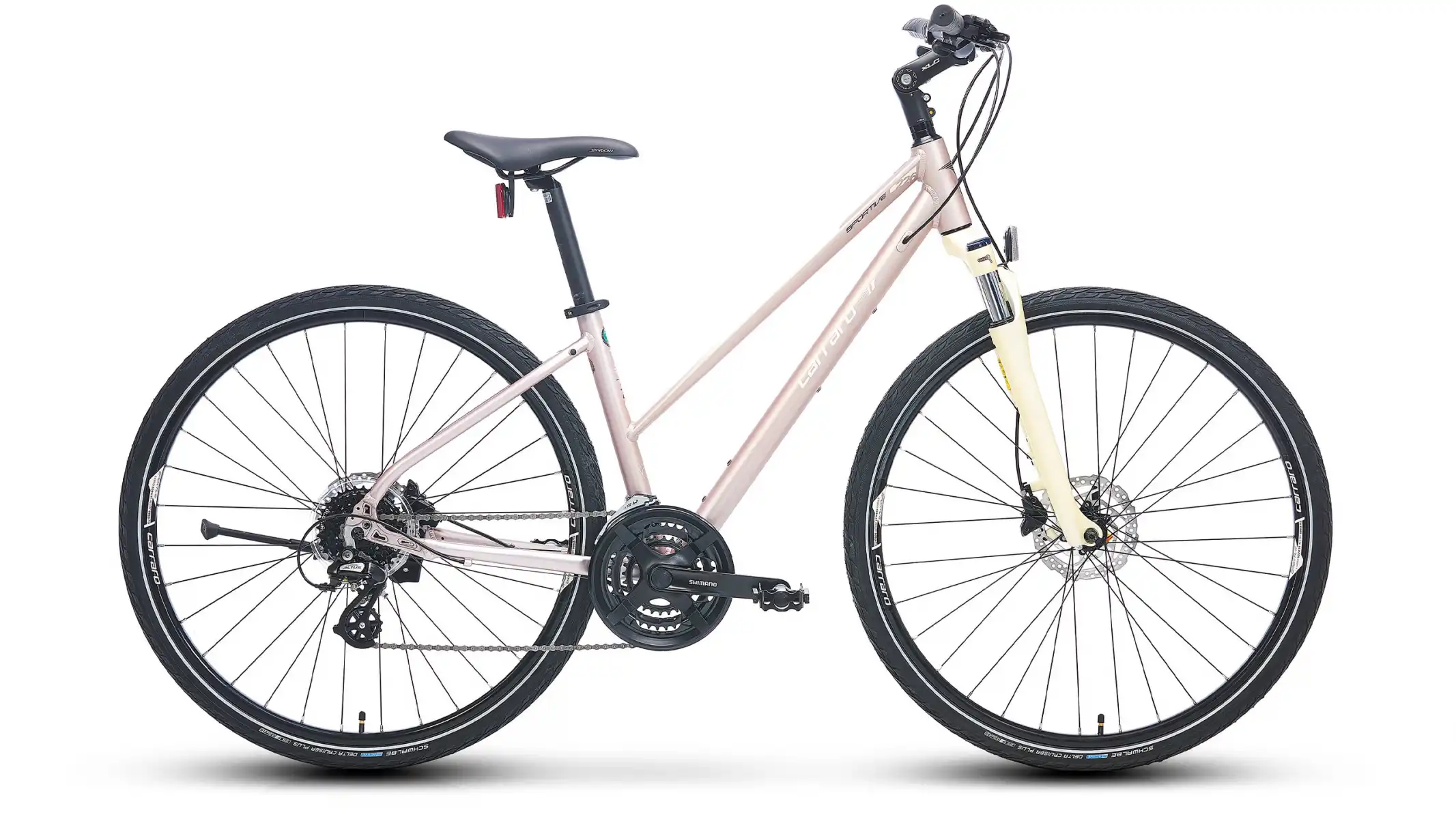 CARRARO SPORTIVE 226 KADIN ŞEHİR BİSİKLETİ 406H HD 28 JANT 24 VİTES MAT METALİK PEMBE BEJ MOR
