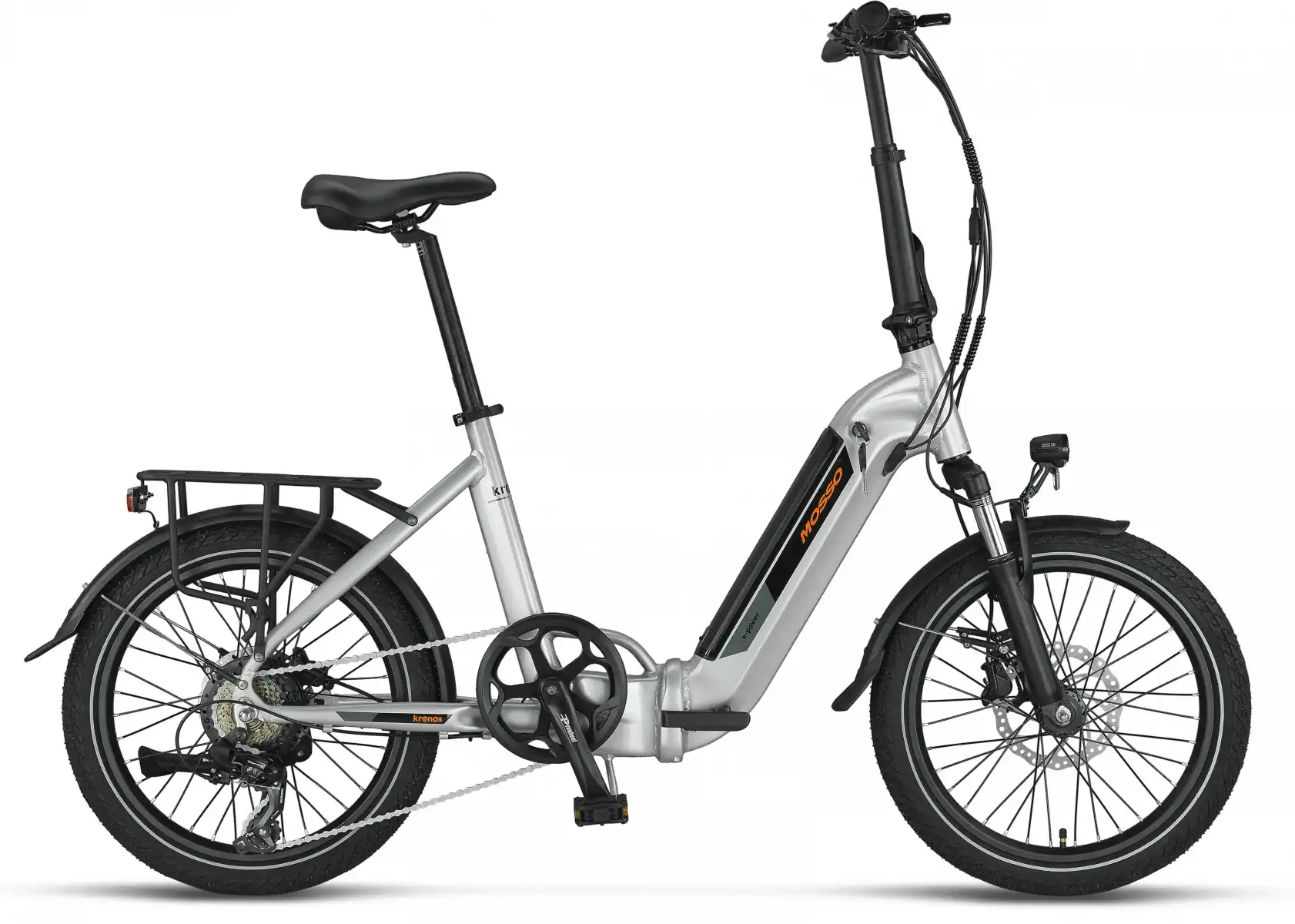 MOSSO KRONOS ELEKTRİKLİ KATLANIR BİSİKLET 390H HYD 20 JANT 7 VİTES SİLVER