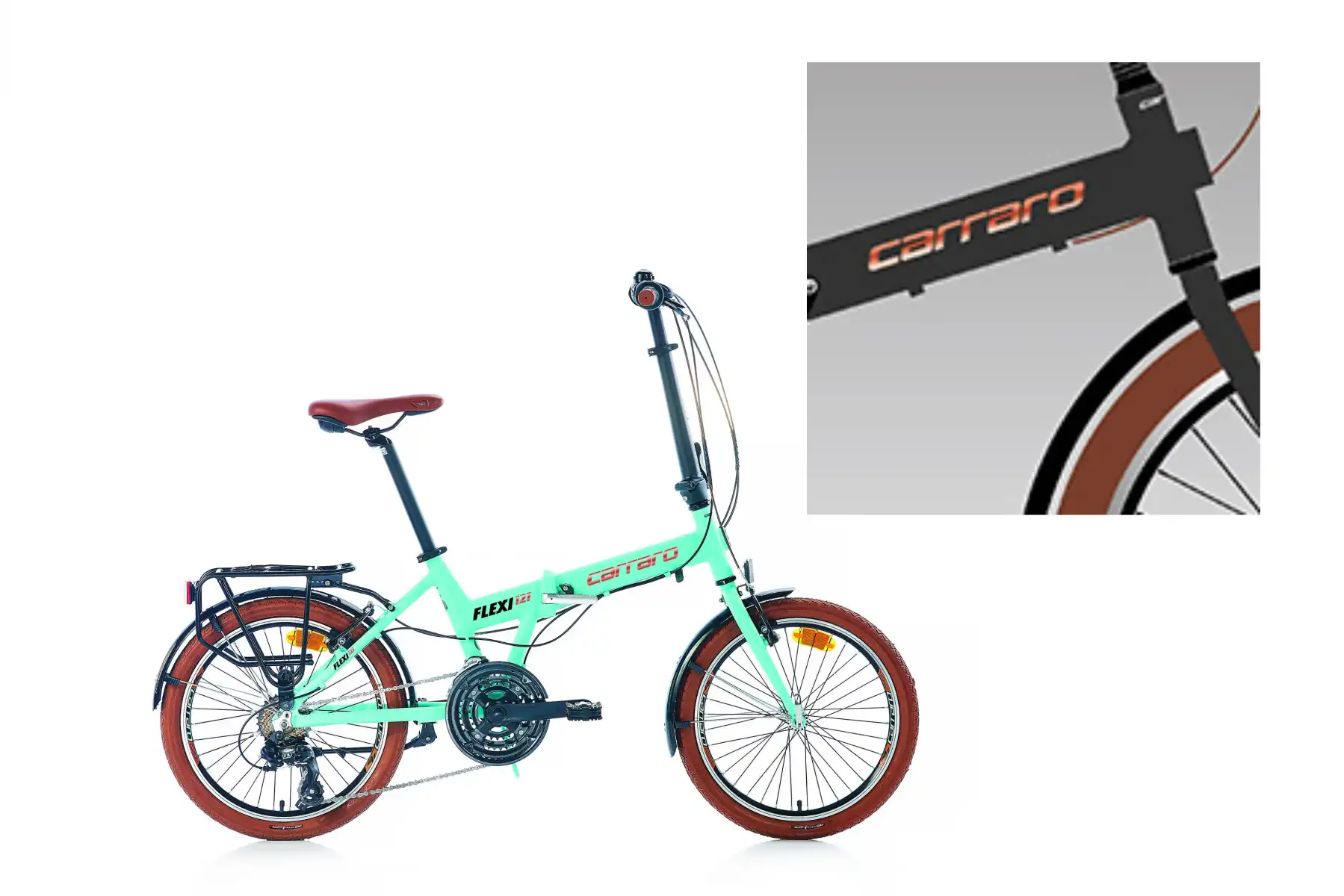 CARRARO FLEXI 121 KATLANIR BİSİKLET 350H V 20 JANT 21 VİTES MAT ANTRASİT GRİ BAKIR