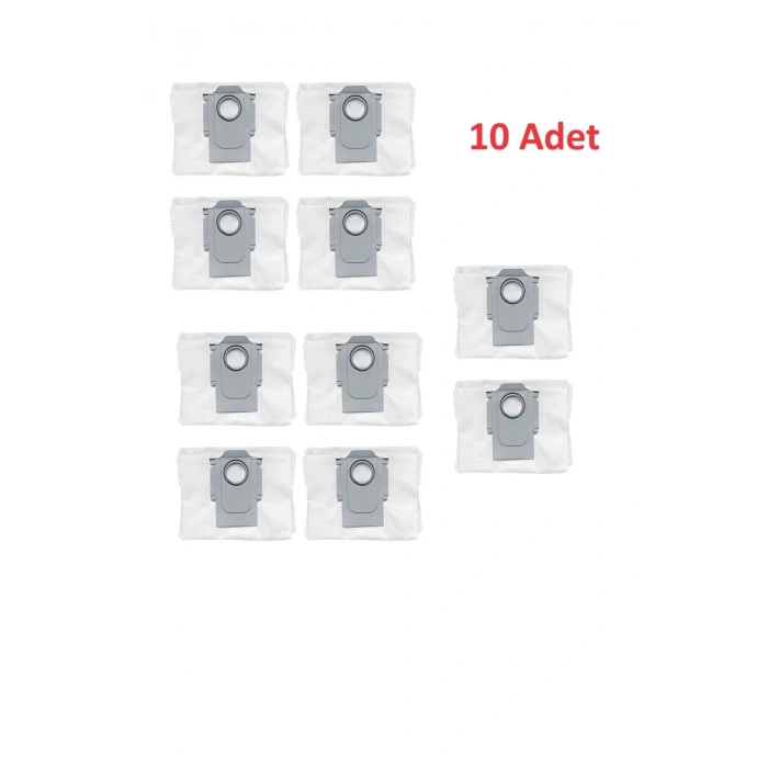 10 Adet Roborock Robot Süpürge Uyumlu Toz Torbası (S7 MaxV/Q5-Q7 Max Plus/S8 Plus/S8 Pro/G20/Q Revo Uyumlu)