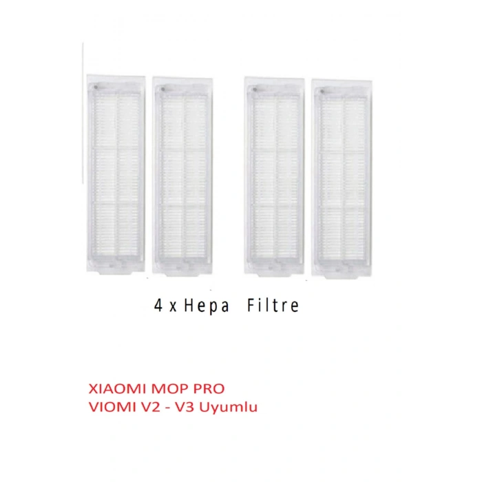 Vıomı V2 V3 - Xıaomı Mop Pro Uyumlu Hepa Filtre - 4 Adet