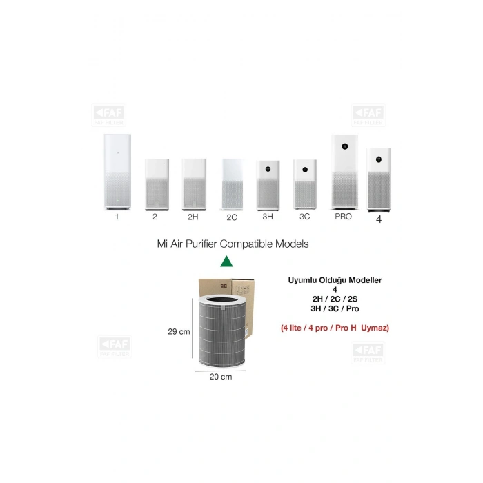 Pro Mi Air Purifier Pro Filtre Mor Antibakteriyel
