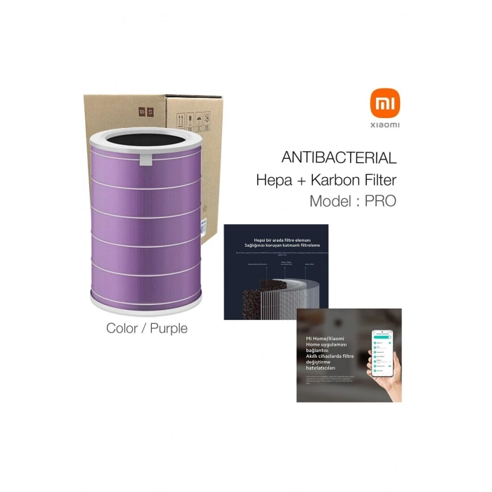 Pro Mi Air Purifier Pro Filtre Mor Antibakteriyel