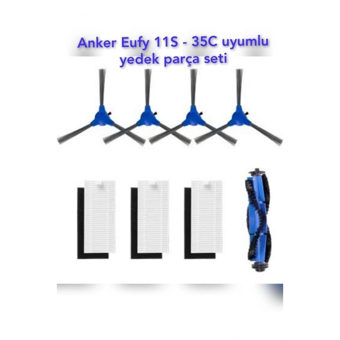 Eufy robovac 11s , 15t , 30c , 15c , 25c , 35c modeli uyumlu yedek hepa filtre fırça seti.