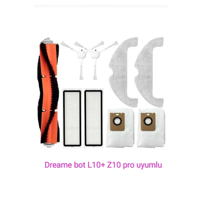 Dreame bot Z10 Pro ve L10 Plus + uyumlu yedek fırça filtre toz torbası