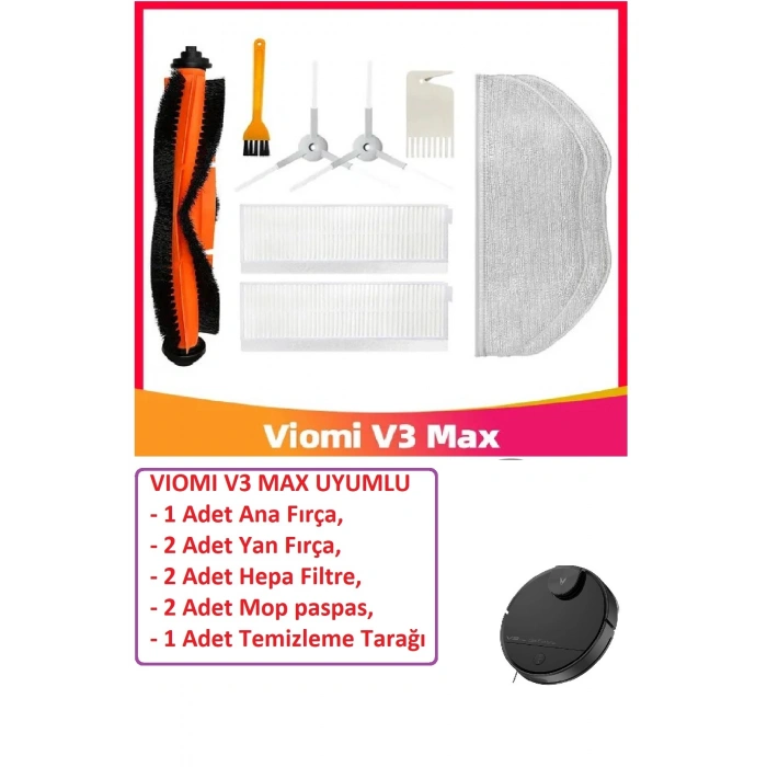 VİOMİ V3 max robot süpürge yedek hepa filtre fırça seti