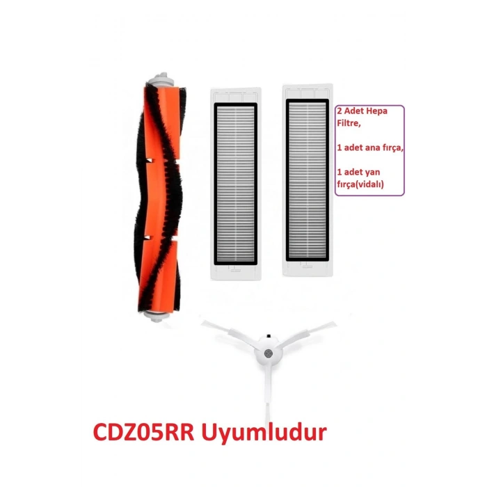 Mi Robot Vacuum Cleaner CDZ05RR modeli ile uyumlu hepa filtre fırça seti