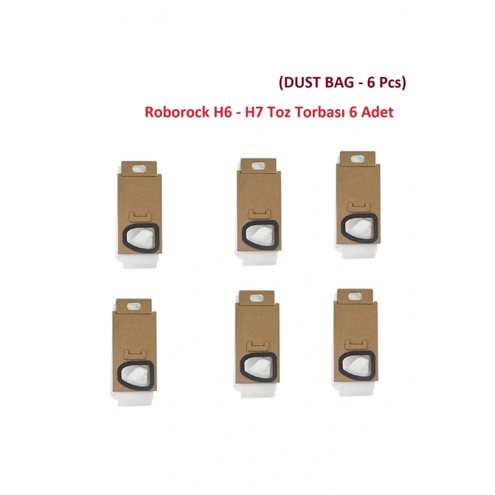Roborock H6 - H7 Uyumlu Şarjlı Kablosuz Dikey Süpürge Toz Torbası 6 Adet
