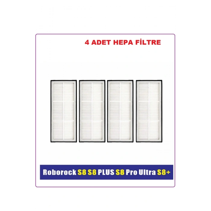 Roborock S7  S8 Plus S8 Pro S8 Ultra Uyumlu 4 adet HEPA FİLTRE Uyumlu