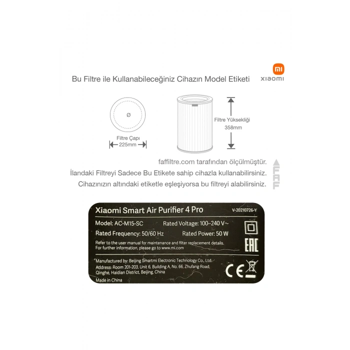 Smart Air Purifier 4 Pro Filtre Hepa Karbon Gri High Efficiency Rfid