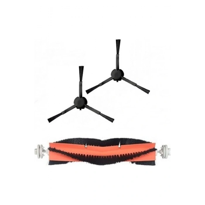 1c Vacuum Mop Uyumlu 2li Siyah Yan Fırça Ve 1li Ana Fırça