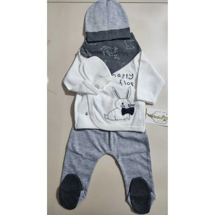 Hastane çıkışı Tavşanlı zıbın set Bebek