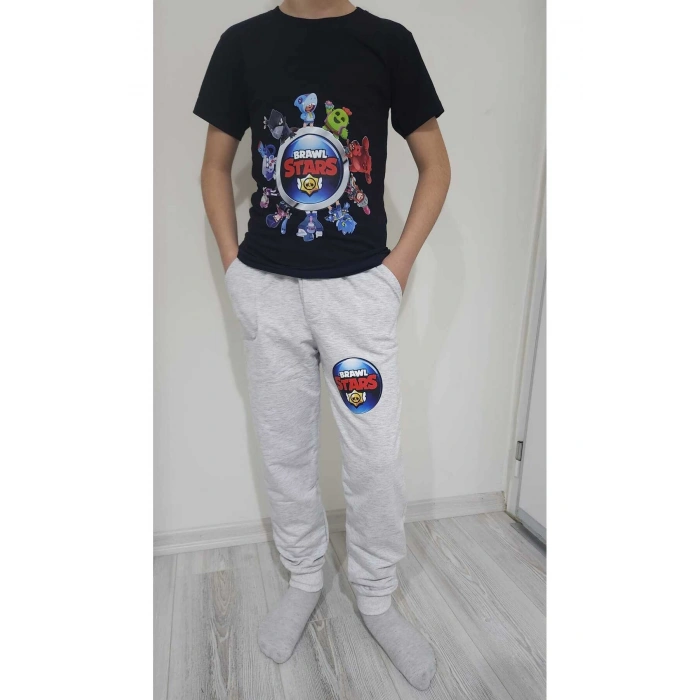 Brawl Stars Çocuk Alt Üst Takım Tişört Eşofman Pamuklu Üst Kalite