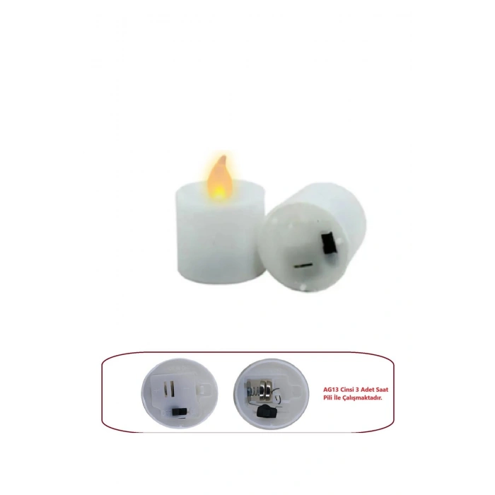 LED mum ledli şamdan mum pilli led ışıklı mum Tea Light 6 adet
