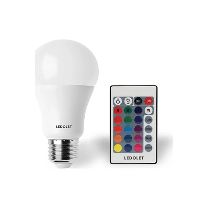 Ledolet Rgb Led Ampul 9 W E27 Duy Dımmerlı Uzaktan Kumandalı