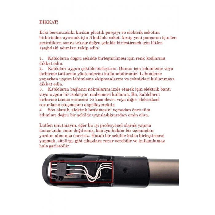 XC8049 Speed Pro Max Dikey Süpürge Boru Tamir Kiti Uyumlu