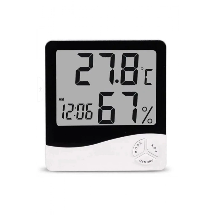 Derece Termometre Isı Nem Saat Alarm Mini Dijital Termometre Nem Ölçer Oda Sıcaklığı