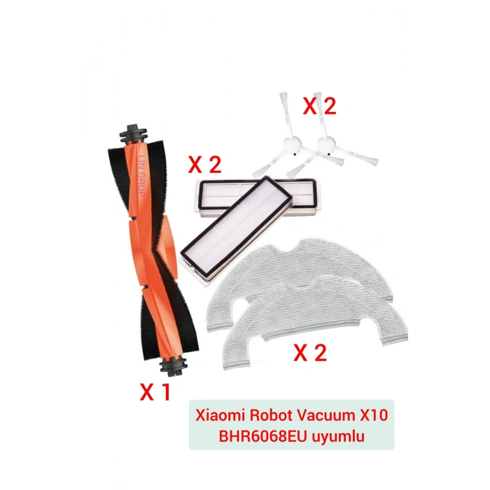Lin Grup Xiaomi Bhr6068Eu X10 Robot Vacuum Uyumlu Yedek Parça Seti