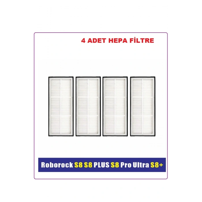 Lin Grup Roborock S7  S8 Plus S8 Pro S8 Ultra Uyumlu 4 Adet Hepa Fi̇Ltre Uyumlu