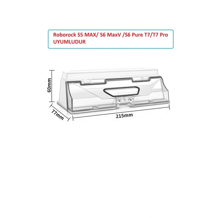 Lin Grup Roborock S5 Max / S6 Maxv /S6 Pure T7/T7 Pro Robot Süpürge Toz Haznesi Uyumlu