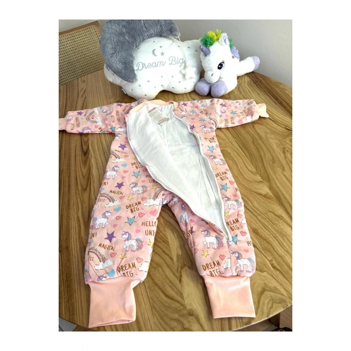 Lin Grup Kışlık Kız Çocuk Bebek Kalın Dolgulu Uyku Tulumu