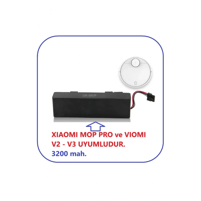 Lin Grup Viomi V3 - V2 Pro Lityum Batarya Yedek Pil 3200 Mah.