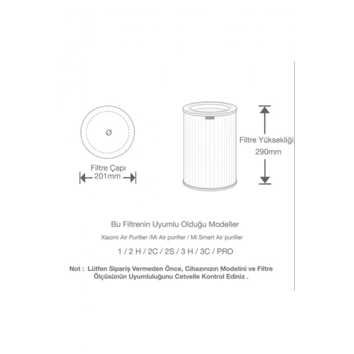 Lin Grup Xiaomi Air Purifier 1S 2S 3S 1H 2H 3H Uyumlu Çipli Yedek Filtre 4 Adet
