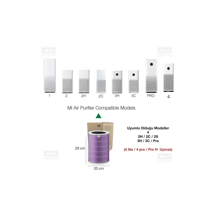 Xiaomi 3C Mi Air Purifier 3C Filtre Mor Antibakteriyel