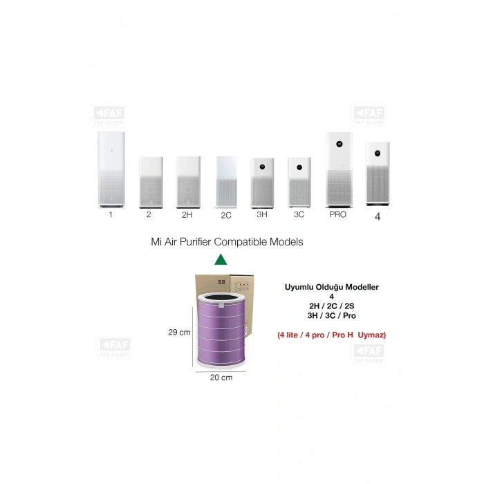 Xiaomi 2C Mi Air Purifier 2C Filtre Mor Antibakteriyel