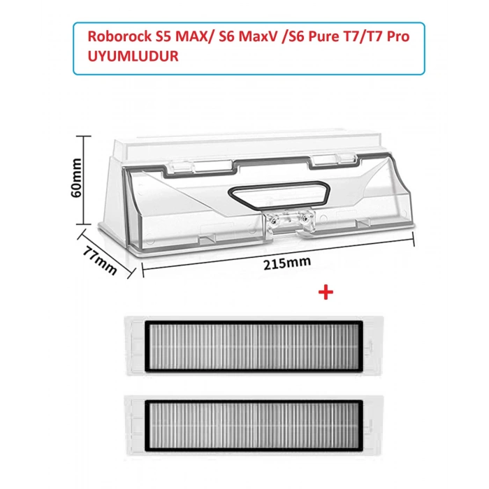 Roborock S5 Max ve S6 MaxV S6 Pure Uyumlu Toz Haznesi