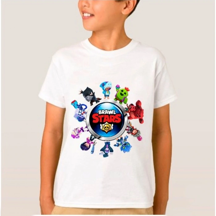 Brawl Stars Baskılı Unisex Tişört Beyaz 11 - 12 Yaş