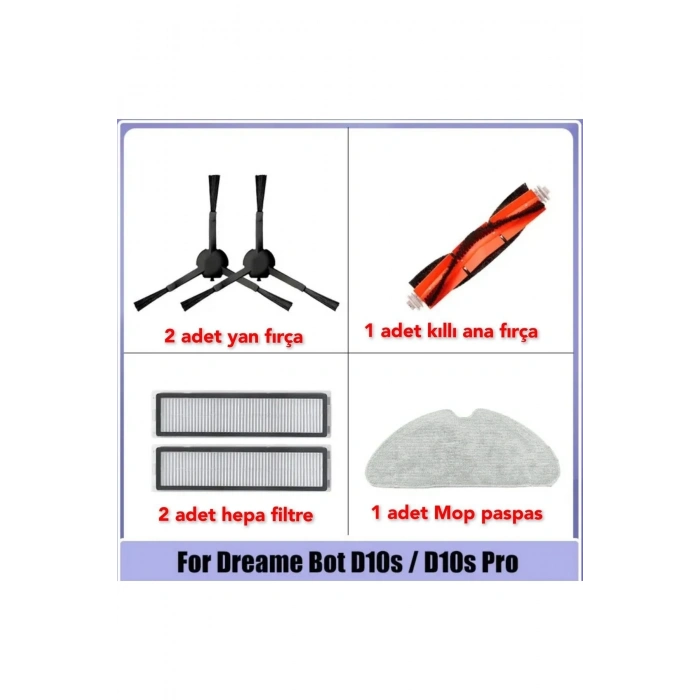 Dreame D10s Pro D9 Max Uyumlu Fırça Filtre Paspas Yedek