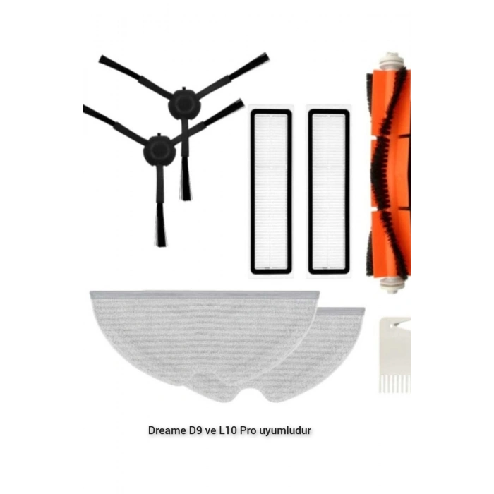 Dreame D9 Ve L10 Pro Uyumlu Fırça Mop Hepa Filtre Seti