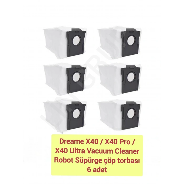 Dreame L10s pro Ultra heat - X40 uyumlu toz torbası 6 adet