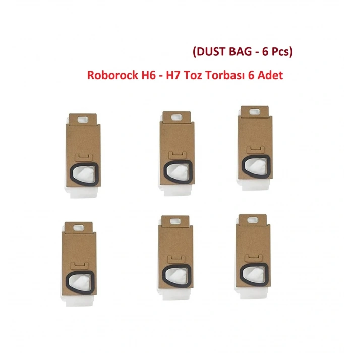 H6 - H7 Uyumlu Şarjlı Kablosuz Dikey Süpürge Toz Torbası 6 Adet 1