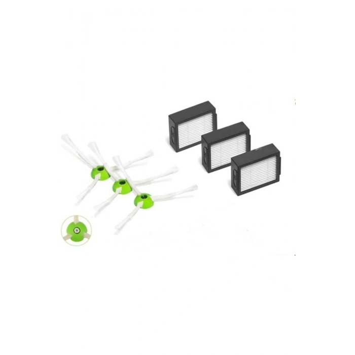 Irobot Hepa Filtre Yan Fırça Seti (I3 I5 I7 + Plus J7+ Plus E5 E6 E7 I8+ Plus Uyumlu)