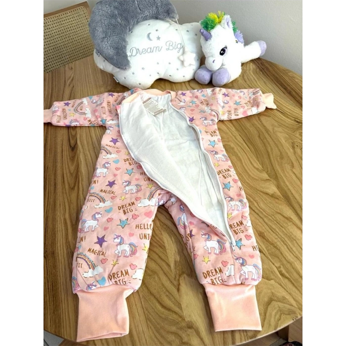 Kışlık Kız Çocuk Bebek Kalın Dolgulu Uyku Tulumu
