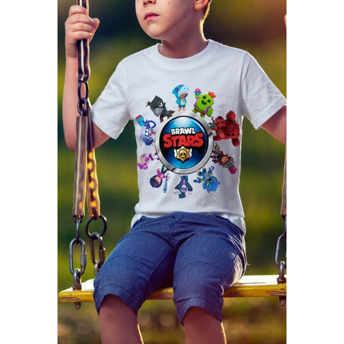 Kız-erkek Browl Stars Baskılı Tişört T-shirt