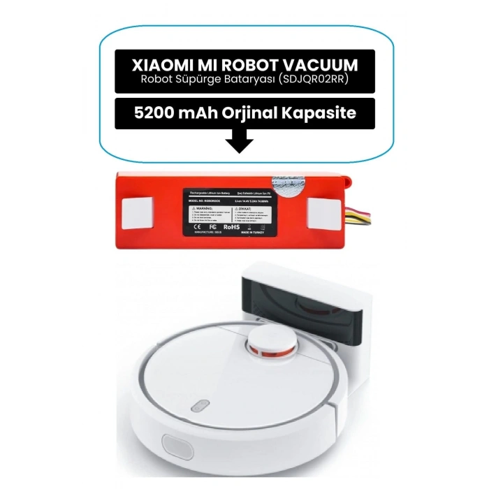 Mi Robot Vacuum Cleaner SDJQR02RR uyumlu Batarya - Pil Yedek