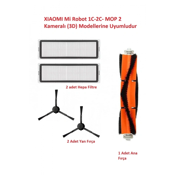 Mi Robot Xiaomi 1C-2C- Mop 2 Plus + (3D) Fırça Filtre set