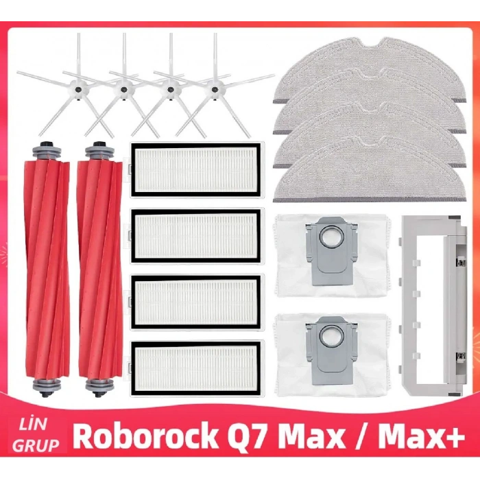 Roborock Q7 Max Uyumlu Fırça Filtre mop Paspas Yedek parça