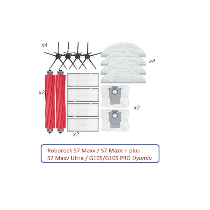 Roborock S7 Maxv/S7 Maxvplus/S7 Maxv Ultra/G10S/G10S PRO Set - Uyumlu Yedek Set
