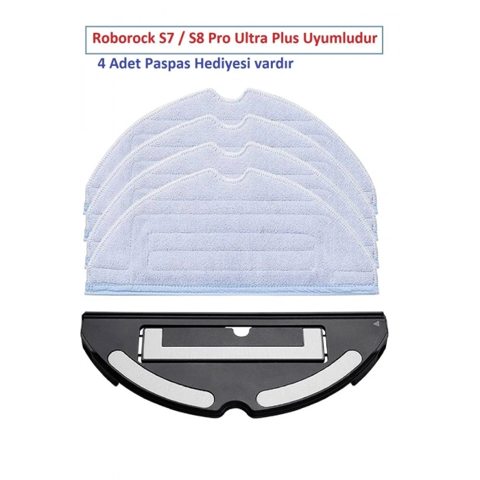 Roborock S7 Pro - Ultra Plus 4 Adet Paspas Ve Mop Tutacağı Tutucu Aparat