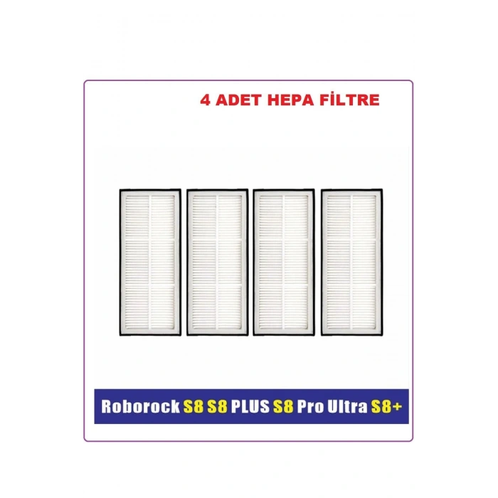 Roborock S7 S8 Plus S8 Pro S8 Ultra 4 adet HEPA FİLTRE