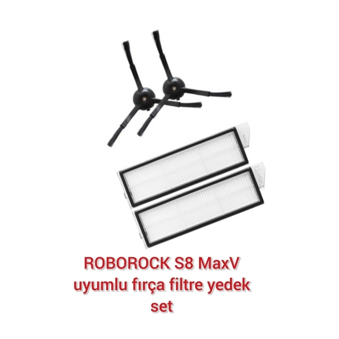 ROBOROCK S8 MaxV uyumlu fırça filtre seti, süpürme fırçası
