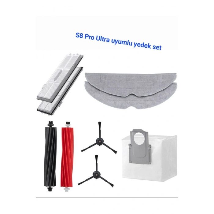 Roborock S8 Pro Ultra Sonic Fırça Filtre Torba Paspas Seti