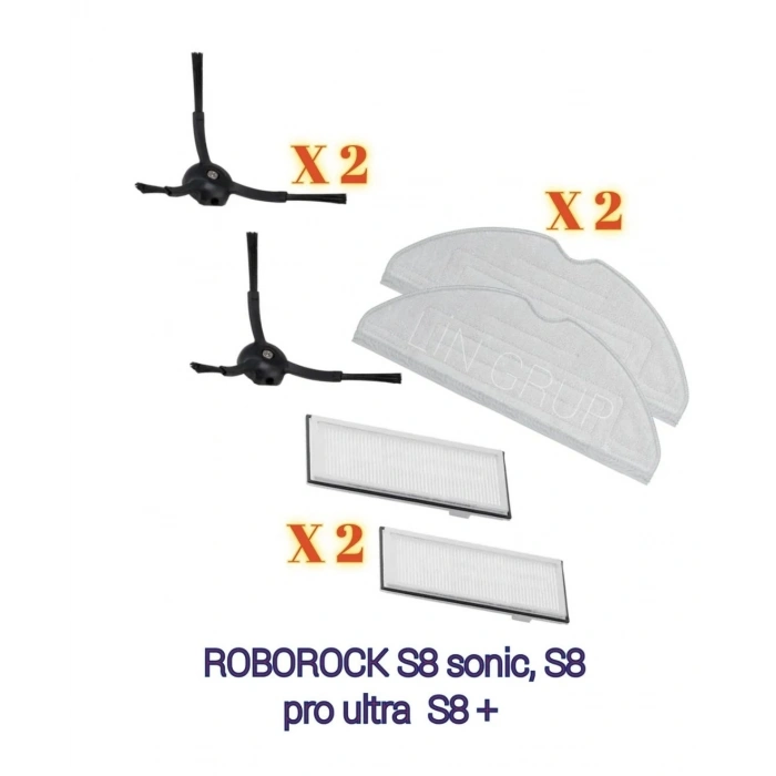 Roborock S8+ S8 sonic S8 pro ultra uyumlu yedek parça seti