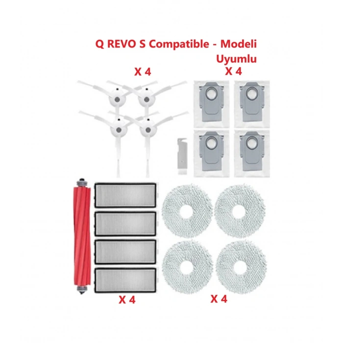 Roborock Uyumlu Q Revo S Modeli Uyumlu Yedek Parça Seti