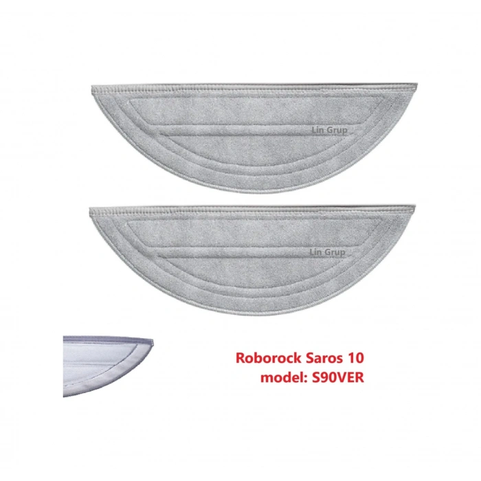 Roborock Uyumlu Saros 10 Model S90ver Uyumlu Robot Süpürge Mop Paspas 2 Adet