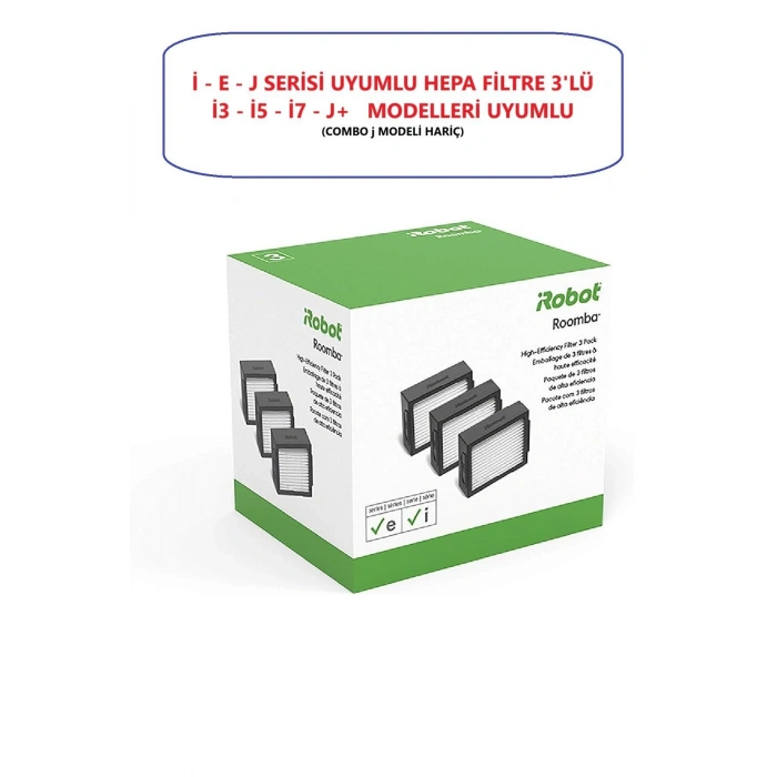 Roomba i3 - E5 - i7 - J7 Orijinal Hepa Filtre 3 Adet
